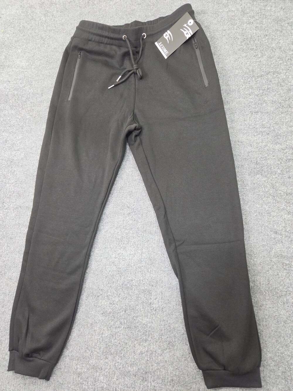 J.COME Men's Fleece Jogger Sweatpants with Zipper Pockets